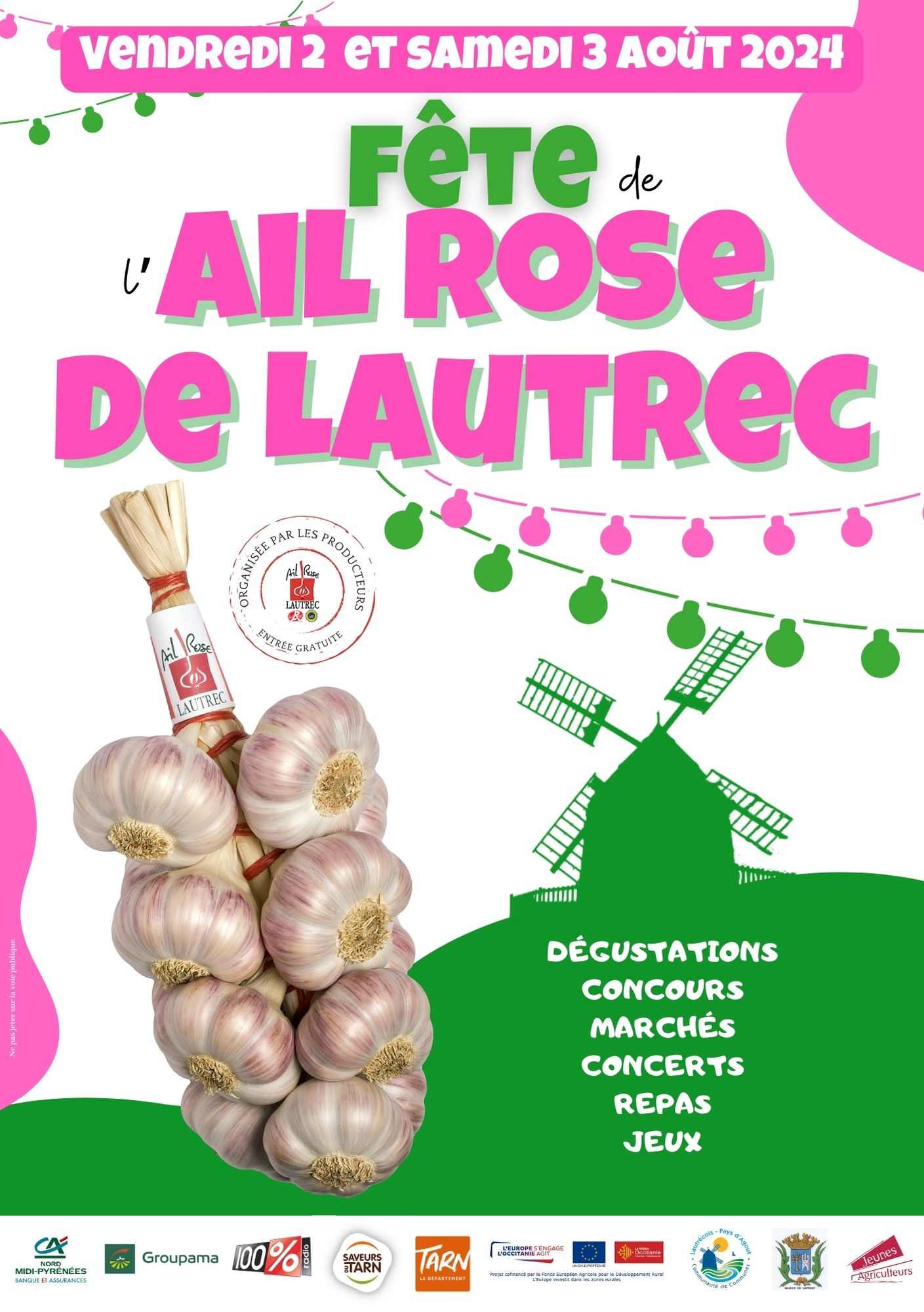 Affiche fête de l'ail rose de Lautrec 